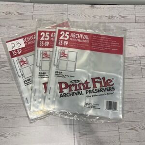 Print File 35-8P Archival Print Preservers 3.5x5 Photo Sleeves 2 Packs 25 + 23